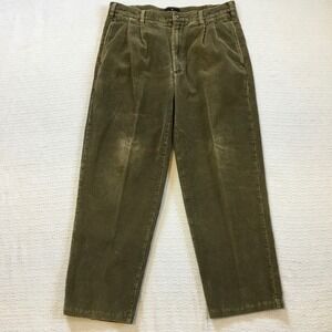 Bill Blass Black Label Mens Corduroy Pleated Pants Earth 34W 30L‎ Grunge